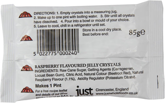 (3 PACK) - Just Wholefoods - Raspberry Jelly Crystals | 85g | 3 PACK BUNDLE