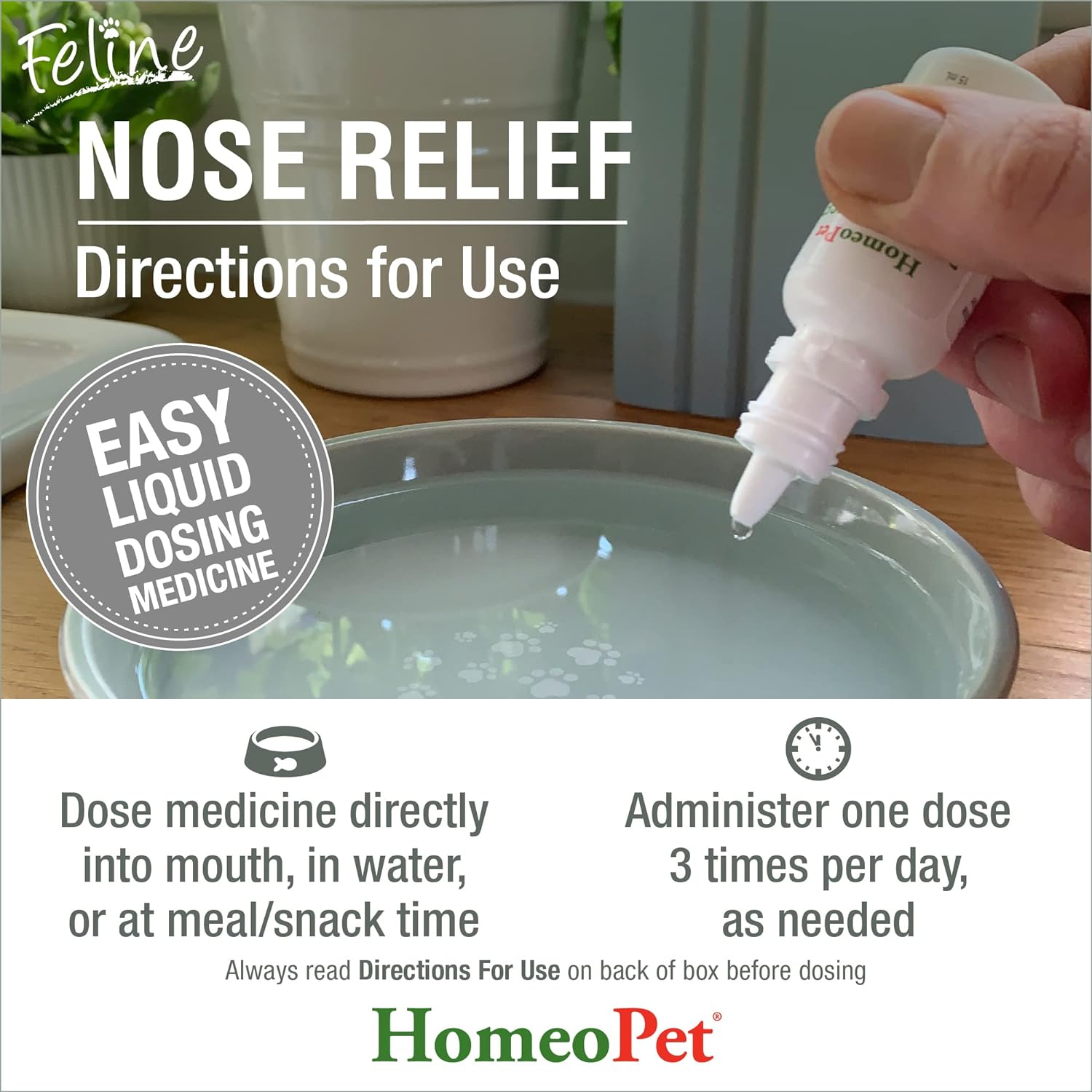 HomeoPet Feline Nose Relief, Safe and Natural Nasal and Sinus Medicine for Cats, Natural Pet Medicine, 15 Milliliters : Pet Supplies