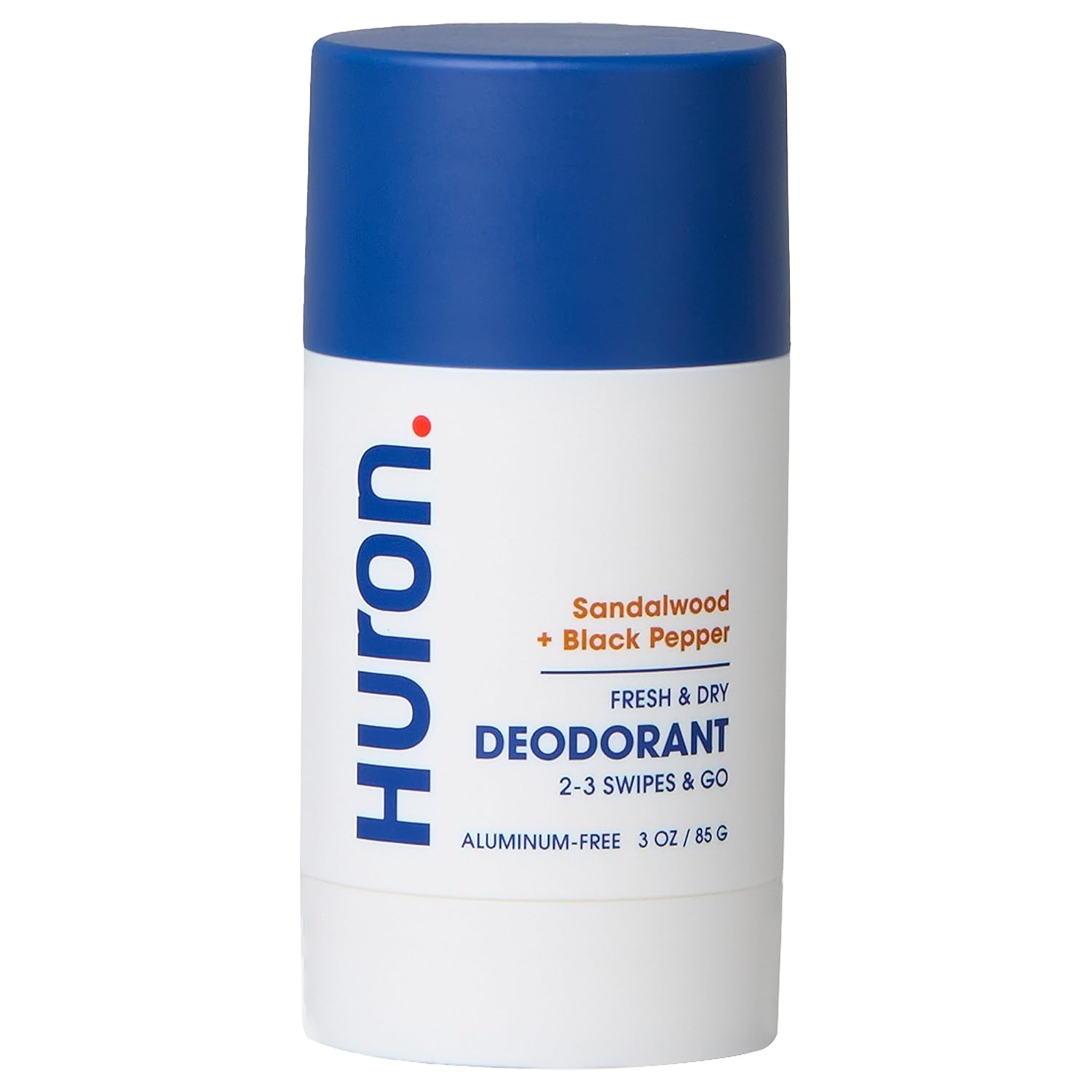 Huron Aluminum-Free Deodorant For Men - Clean & Woody Scent Of Sandalwood, Black Pepper, Cedarwood, & Amber - Neutralizes Odor For All-Day Protection - Non-Irritating - 3 Oz