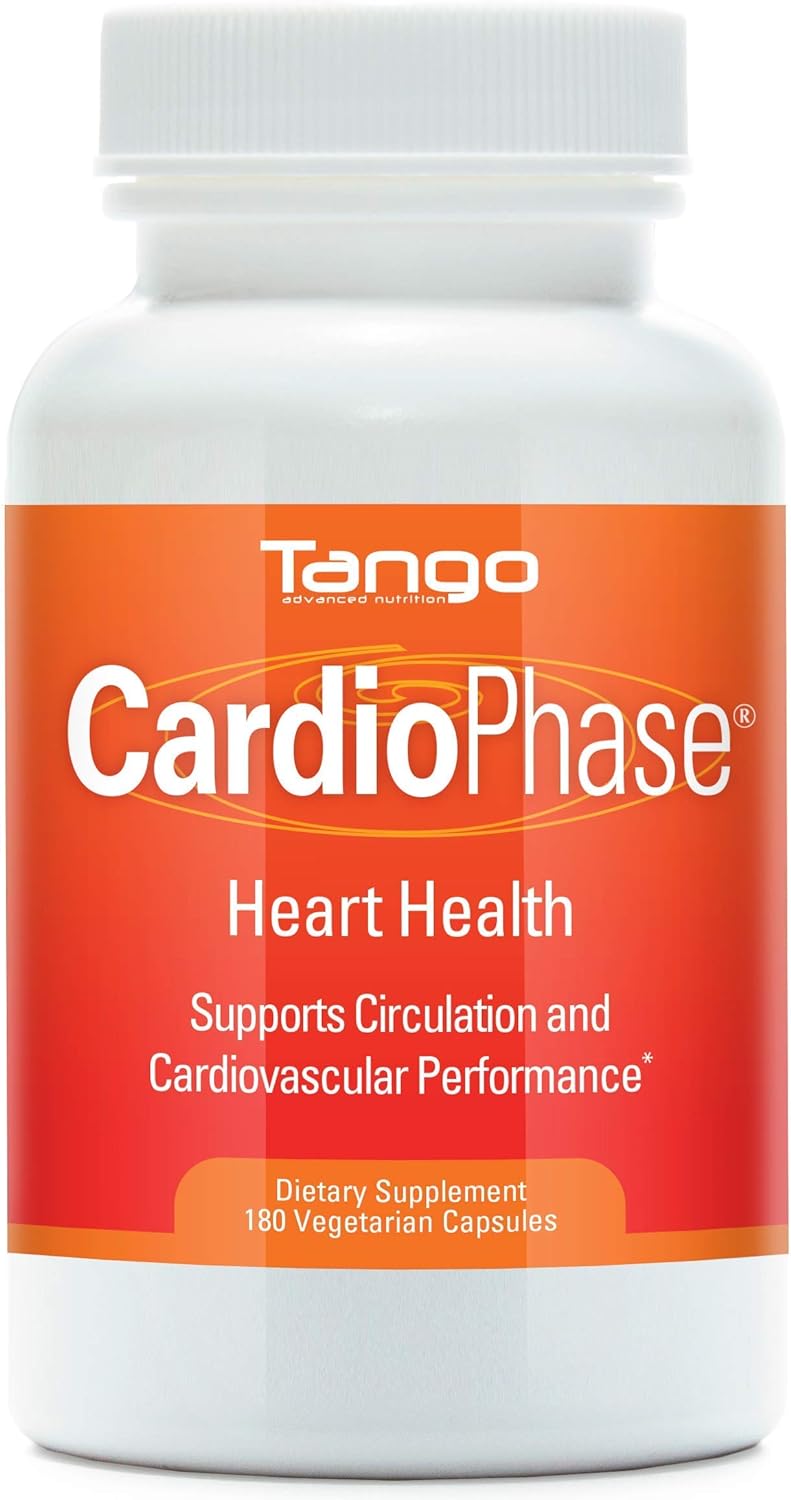 CardioPhase Natural Heart Support Supplement for Healthy Circulation and Cardiovascular Performance (180 Vegetarian Capsules)