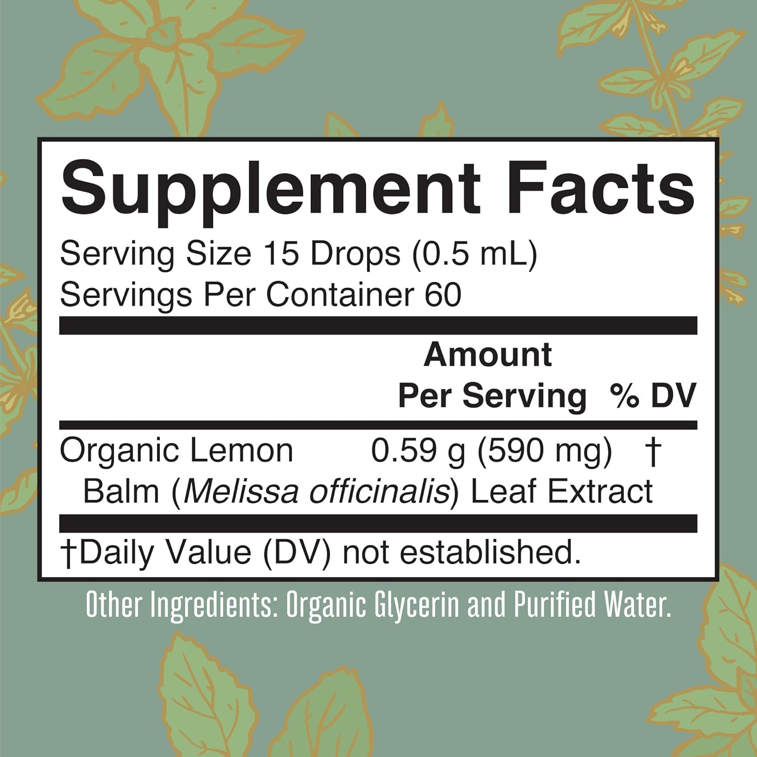 MaryRuth Organics Lemon Balm Leaf | Vegan | Non-GMO | 1 Fl Oz