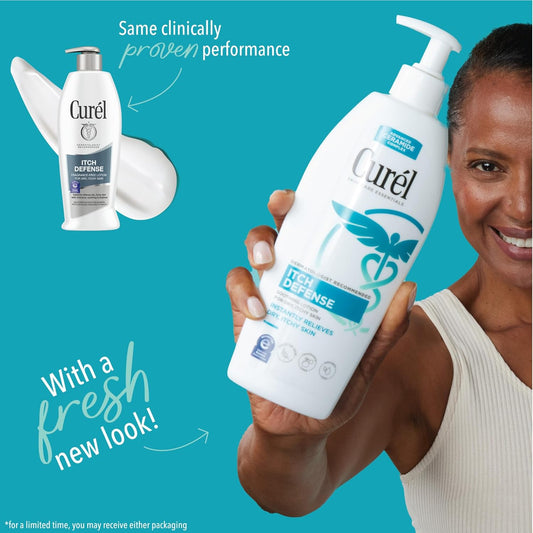 Curel Itch Defense Calming Body Lotion, Moisturizer For Dry, Itchy Skin, Body And Hand Lotion, With Advanced Ceramide Complex, Pro-Vitamin B5, Shea Butter, 20 Oz