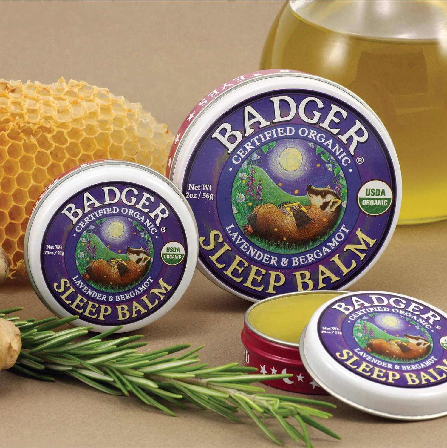 Badger - Sleep Balm, Lavender & Bergamot, Natural Sleep Balm, Scented Relaxing Balm for Children and Adults, Calming Night Balm, Organic Sleep Balm, 2 oz : Beauty & Personal Care