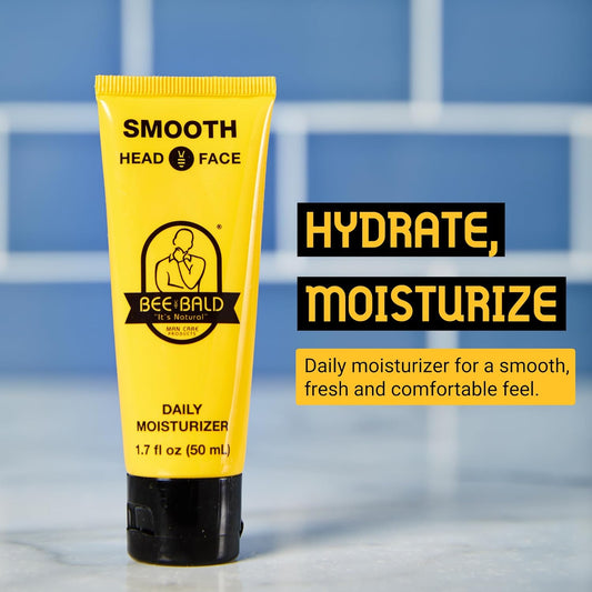 Bee Bald Smooth Daily Moisturizer Hydrates & Tones Away Fine Lines, Wrinkles And Dry Patches; Helps Control Oil & Shine To Feel Cool, Fresh And Comfortable, 1.7 Fl Oz