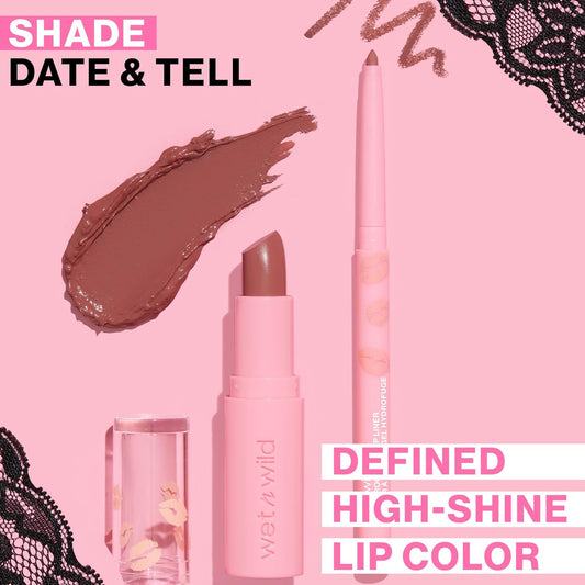 Wet N Wild Date Or Dominate Lipstick & Liner Set - Date & Tell