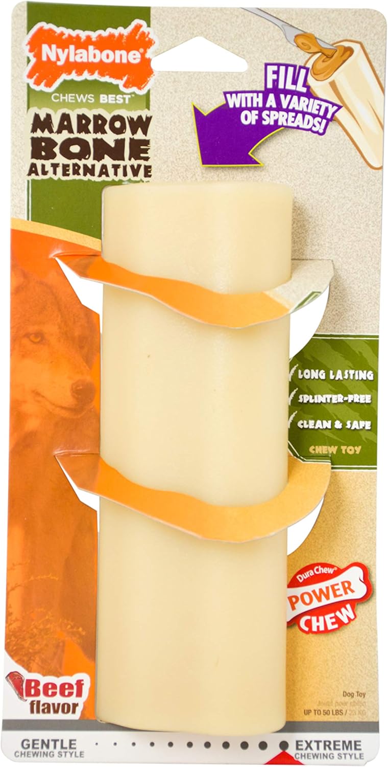 Nylabone Dura Chew Giant Marrow Bone Alternative Beef Flavor Dog Chew Toy (1 Count)