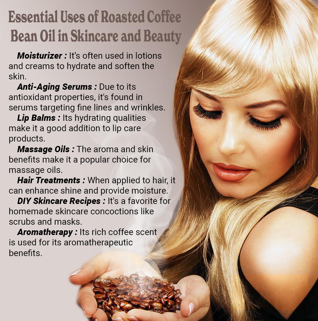 Bella Terra Oils - Roasted Coffee Bean Oil 2oz - The Ultimate Coffee Serum, Abundant in Palmitic Acid & Vitamin E, Dive into Coffee's Nourishing Embrace : Beauty & Personal Care