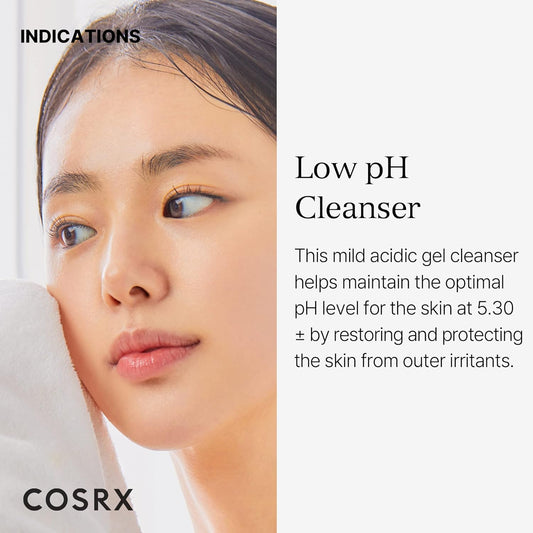 Cosrx Low Ph Good Morning Gel Face Cleanser, 5.07 Fl Oz, Bha Face Wash, Daily Mild Face Cleanser For Sensitive Skin, Ph Balancing, Korean Skin Care, Korean Face Wash