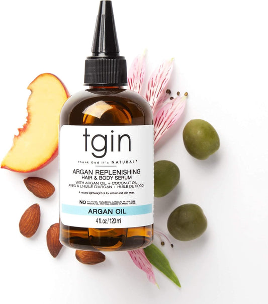 Tgin Argan Replenishing And Hair Body Serum For Natural Hair, 4Oz
