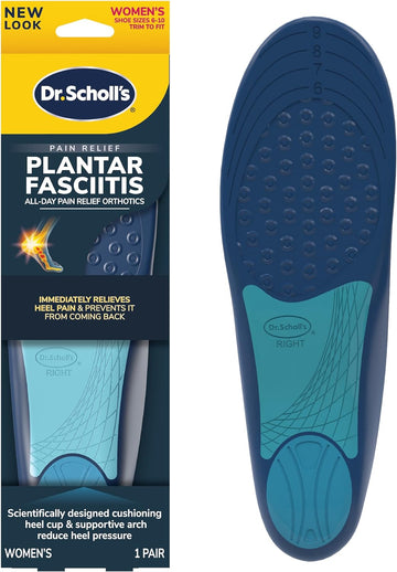 Dr. Scholl’s® Plantar Fasciitis Pain Relief Orthotic Insoles, Immediately Relieves Pain: Heel, Spurs, Arch Support, Distributes Foot Pressure, Trim to Fit Shoe Inserts: Women's Size 6-10, 1 Pair