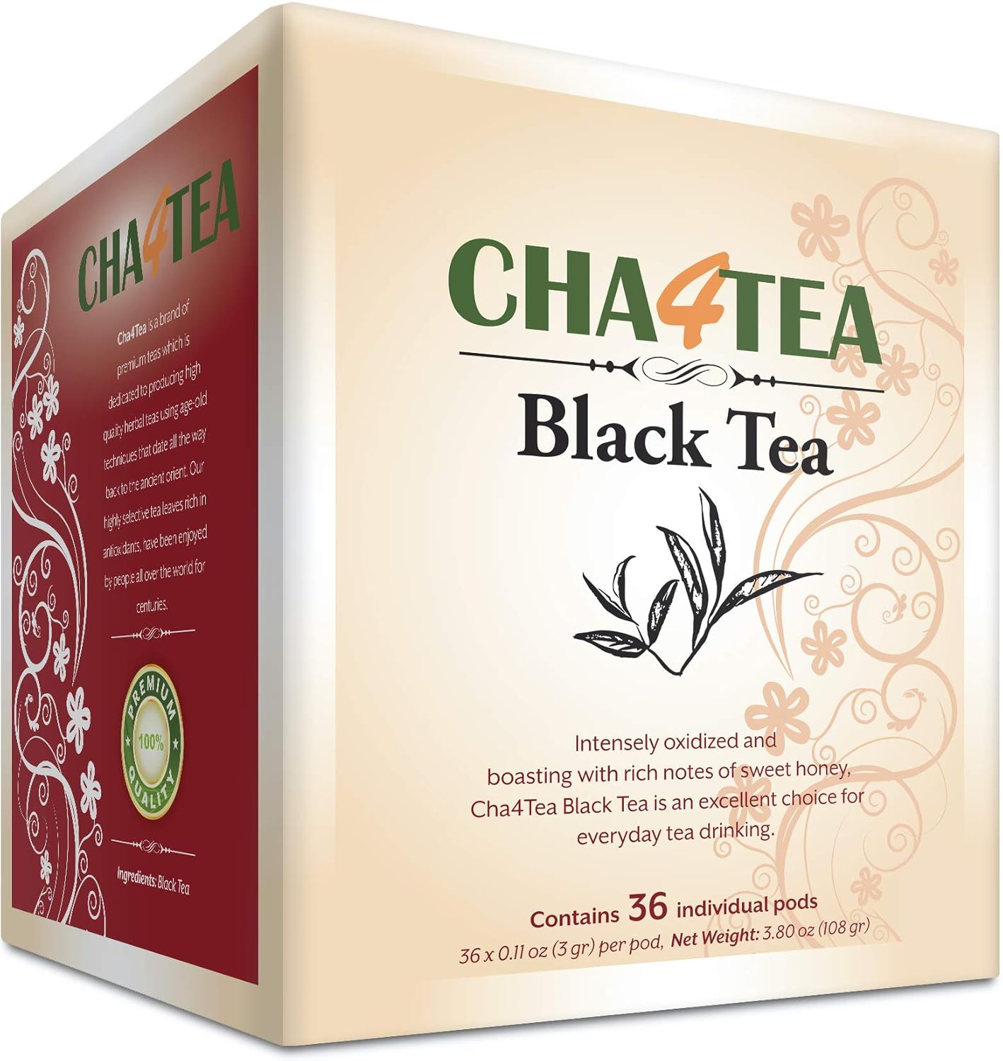 Cha4Tea 36-Count Black Tea Pods For Keurig K-Cup Brewers