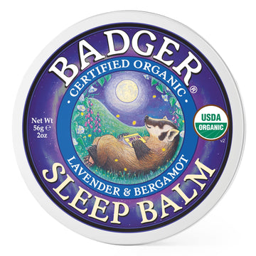 Badger - Sleep Balm, Lavender & Bergamot, Natural Sleep Balm, Scented Relaxing Balm For Children And Adults, Calming Night Balm, Organic Sleep Balm, 2 Oz