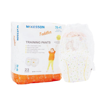 McKesson Toddler Training Pants, 3T to 4T - Disposable, Pull-On with Tear-Away Seams - 30 to 40 lbs, 23 Count, 4 Packs, 92 Total