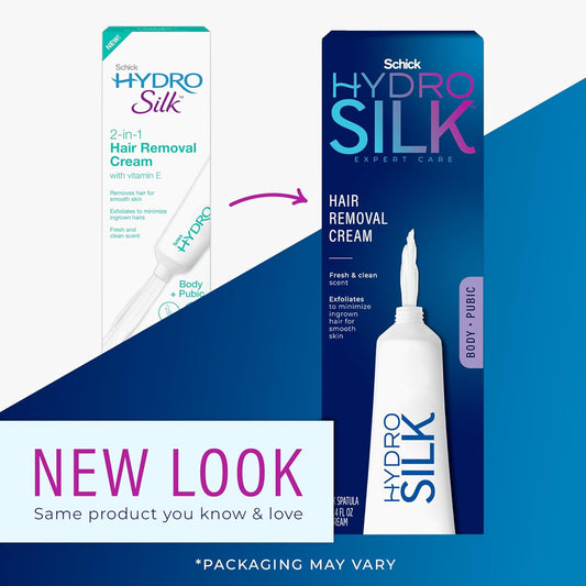 Schick Hydro Silk Hair Removal Cream for Women, Body + Pubic | Depilatory Cream, Bikini Hair Removal Cream