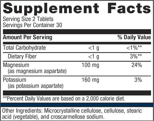 Metagenics Mg/K Aspartate - With Potassium & Magnesium Aspartate - Electrolyte Supplement* - Mineral Magnesium - Highly Absorbable - Non-Gmo - Gluten-Free - Vegetarian - 60 Tablets