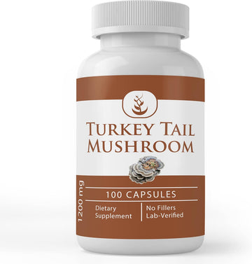 Pure Original Ingredients Turkey Tail Mushroom, (100 Capsules) Always Pure, No Additives Or Fillers, Lab Verified