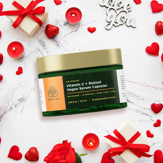 Tree Of Life Vitamin C & Retinol Serum Capsules - Powerful, Hydration & Anti-Aging Formula - Reduces Fine Lines & Wrinkles - Skin Supplement - 35 Fl Oz, 30 Capsules