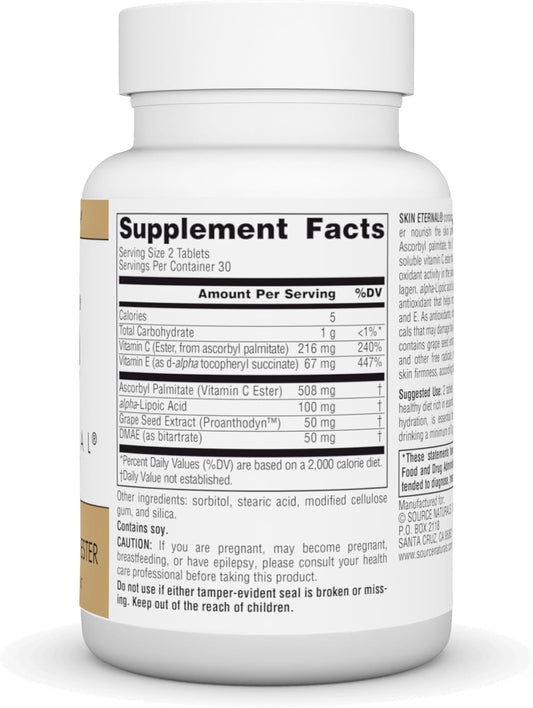 Source Naturals Skin Eternal Tablet With Dmae, Lipoic Acid, & C Ester - 60 Tablets