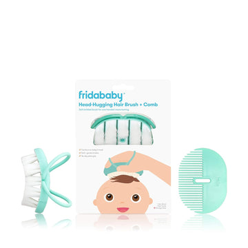 Frida Baby Infant Head-Hugging Baby Hairbrush And Comb Set, Newborn And Up