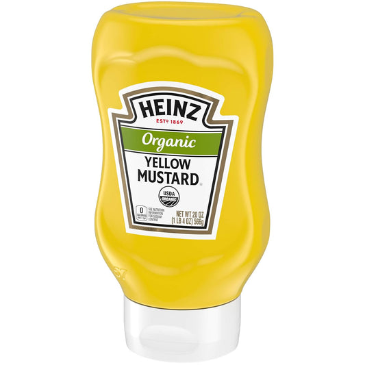 Heinz Organic Yellow Mustard (20 Oz Bottles, Pack Of 6)