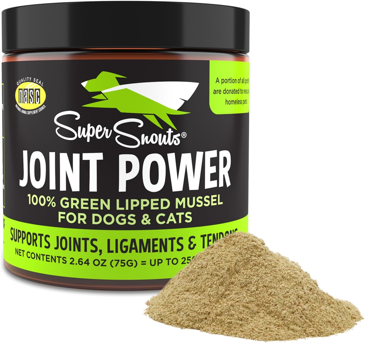 Super Snouts Joint Power – 5.29Oz Powder – Joint Supplement For Dogs And Cats With 100% Green Lipped Mussel Helps Ease Discomfort & Stiffness– Made In The Usa