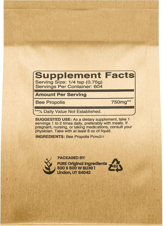 Pure Original Ingredients Bee Propolis Powder (1 Lb) No Fillers, Lab Verified, Always Pure