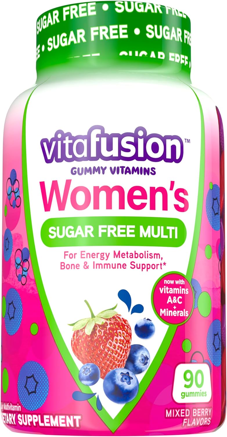 Vitafusion Women’S Sugar Free Daily Multivitamin Supplement, Adult Gummy Vitamin For Energy, Bone & Immune Support*, 90 Count