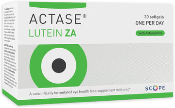 Actase Za - Scientifically Formulated Lutein And Zeaxanthin Eye Care Supplement With Added Vitamins To Maintain Healthy Vision - 30 Softgels