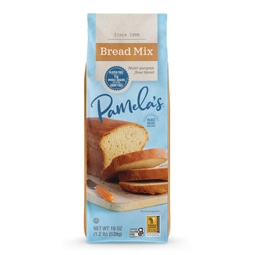 Pamela's Gluten Free Bread Mix With Yeast Packet, Multi-Purpose, Dairy Free, 11 Whole Grains, 19 Ounce (Pack of 6)