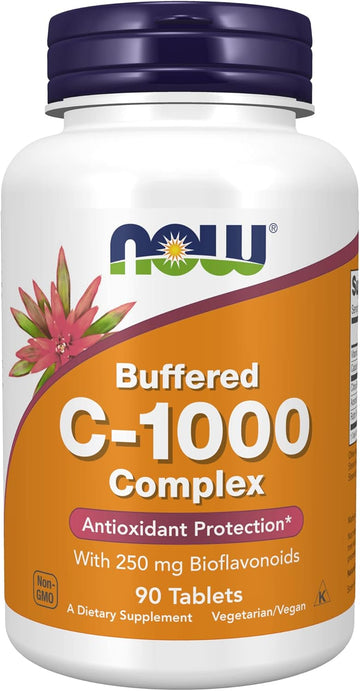 NOW Supplements, Vitamin C-1000 Complex with 250 mg of Bioavonoids, Buffered, Antioxidant Protection*, 90 Tablets