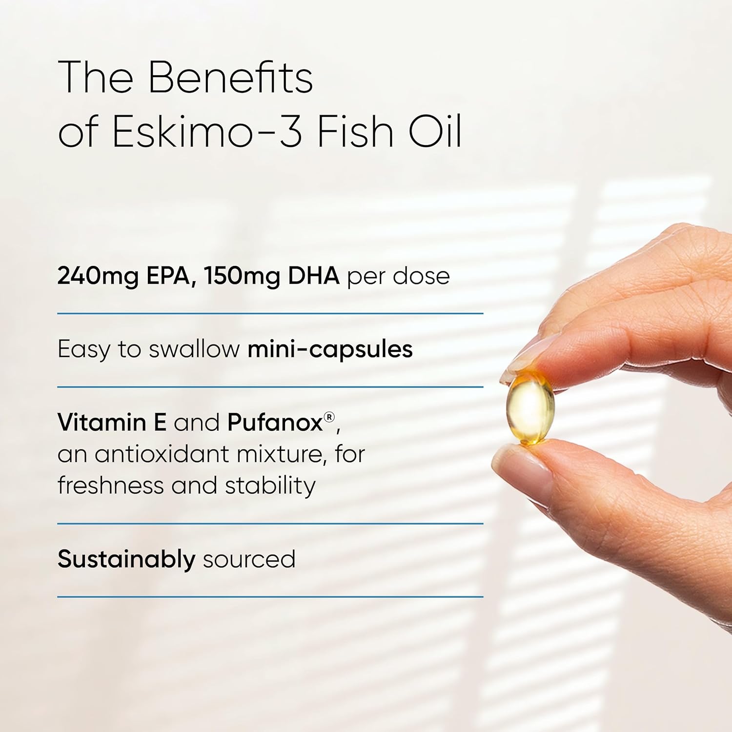 Eskimo-3 Fish Oil by Metagenics - Source of Omega-3 and Essential Fatty Acids EPA & DHA - Brain, Vision & Heart - 105 Mini Capsules : Amazon.co.uk: Health & Personal Care