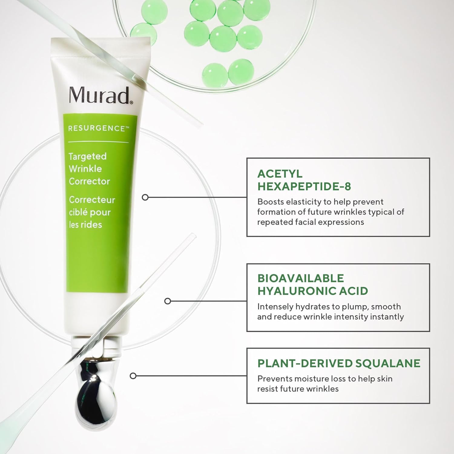 Murad Targeted Wrinkle Corrector - Resurgence Anti-Wrinkle Face Cream - Instant Filler Wrinkle Corrector - Gentle Anti-Aging Hydrating Hyaluronic Acid Treatment Backed by Science, 0.5 Oz : Beauty & Personal Care