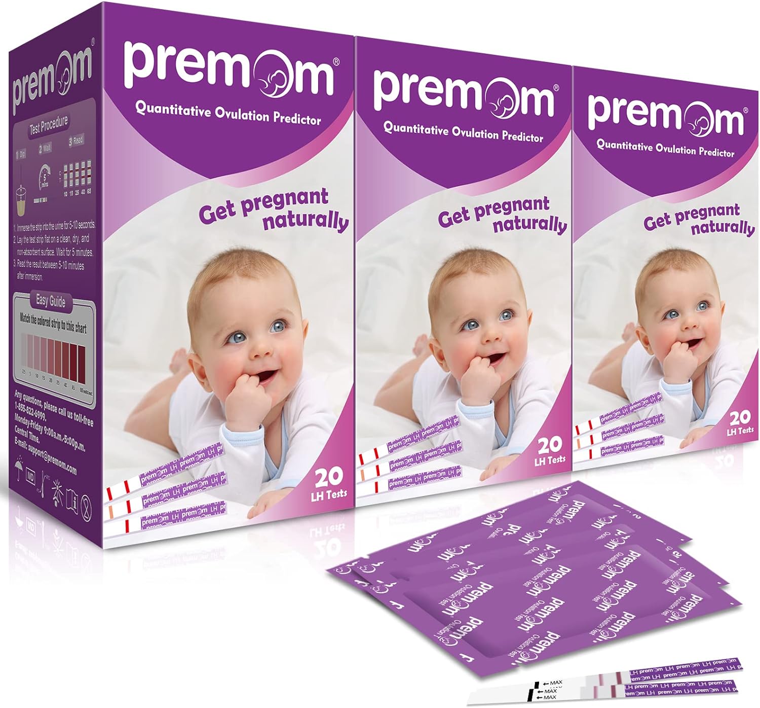 Premom Quantitative Ovulation Test Strips?Ovulation Predictor Kit with Numerical Ovulation Reader, 60 Pack Digital Ovulation Test Kit Packaging May Vary