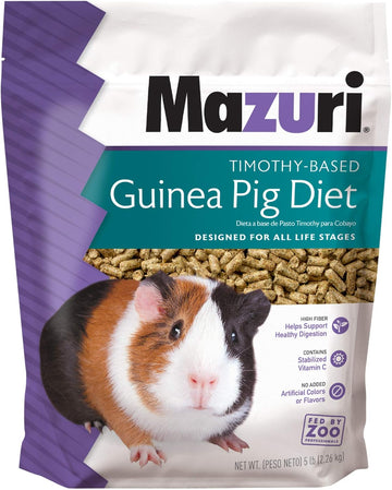 Mazuri | Timothy-Based Guinea Pig Food | 5 Pound (5 Lb.) Bag