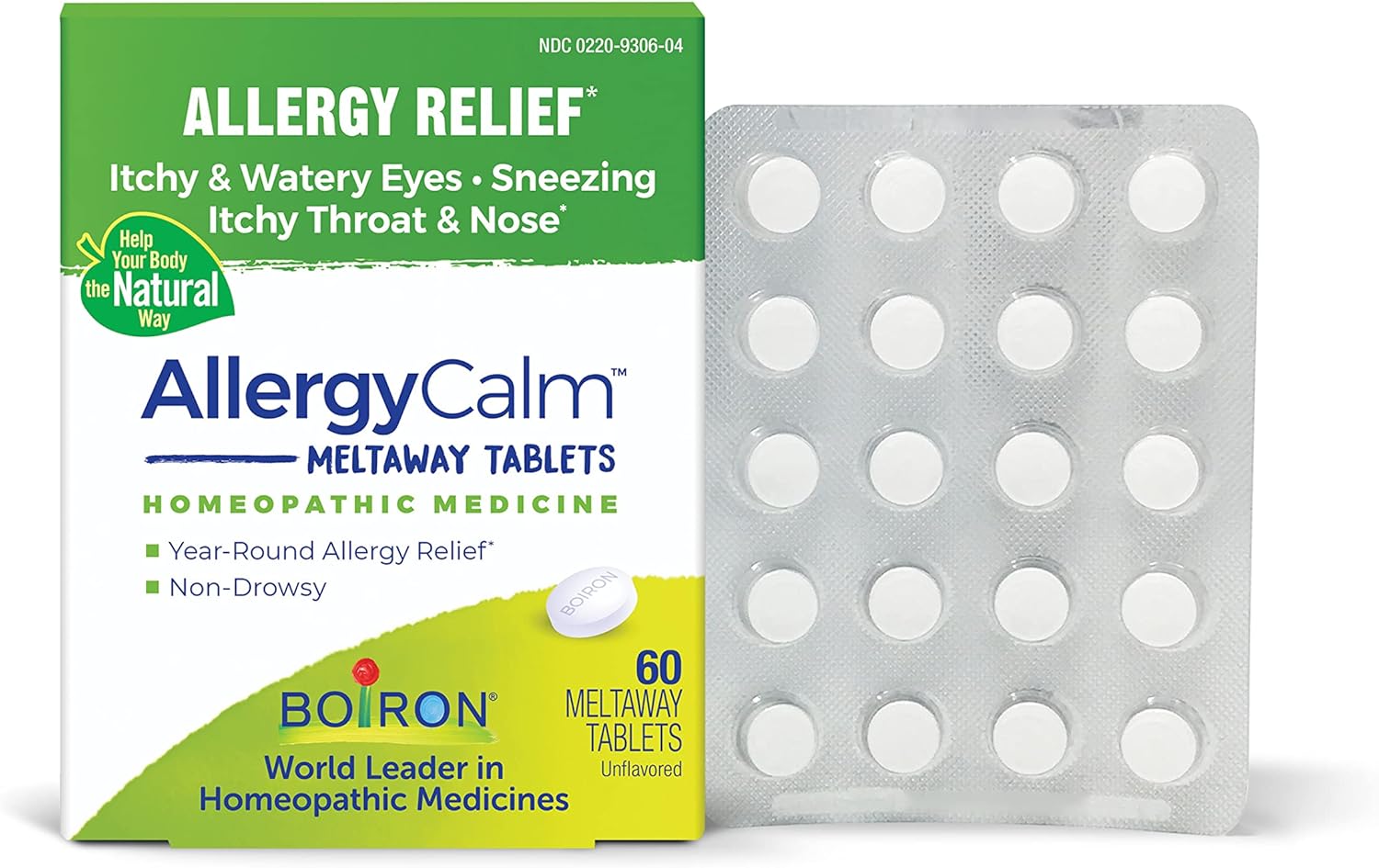 Boiron Allergycalm Tablets For Relief From Allergy And Hay Fever Symptoms Of Sneezing, Runny Nose, And Itchy Eyes Or Throat - 60 Count