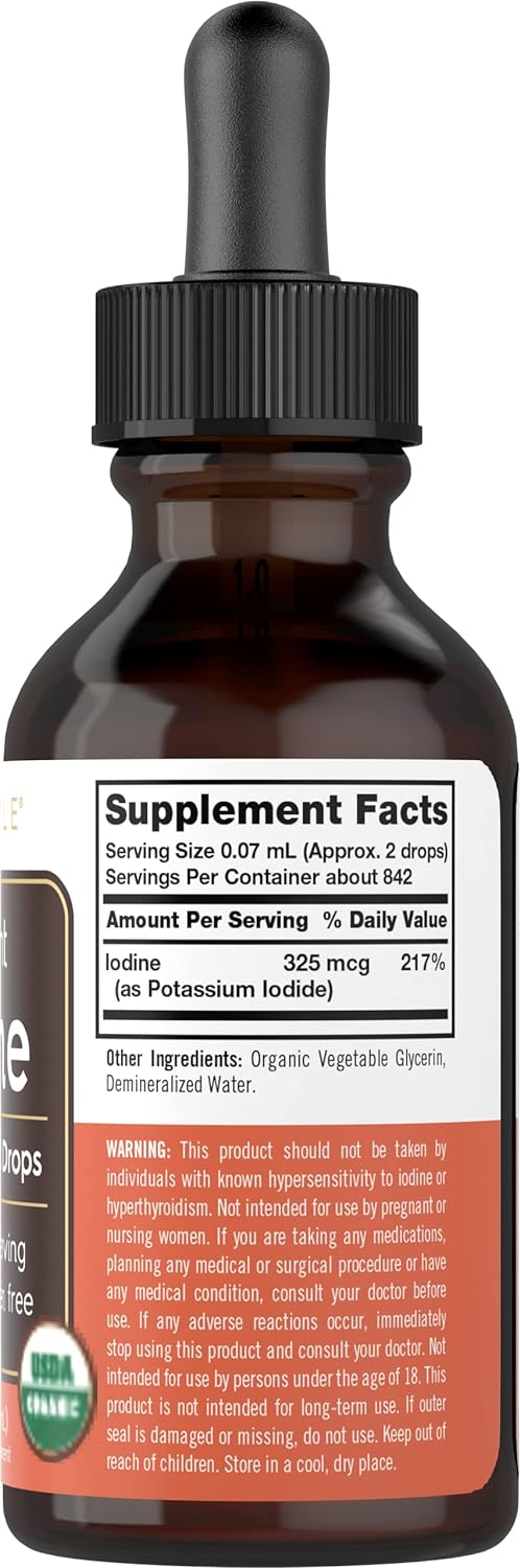 Carlyle Organic Nascent Iodine Liquid Drops | 2 Fl Oz | Vegan Supplement | Non-Gmo, Gluten Free