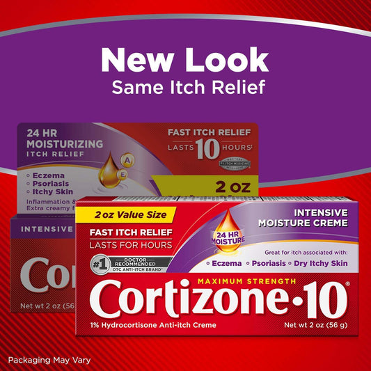 Cortizone 10 Maximum Strength Intensive Moisture Anti-Itch Cream, 1% Hydrocortisone, 2 oz