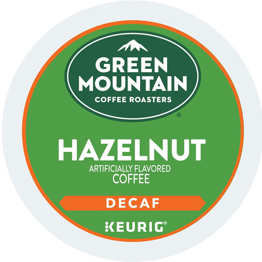 Green Mountain Coffee Roasters Hazelnut Decaf Keurig Single-Serve K-Cup pods, Light Roast Coffee, 72 Count (6 Packs of 12)