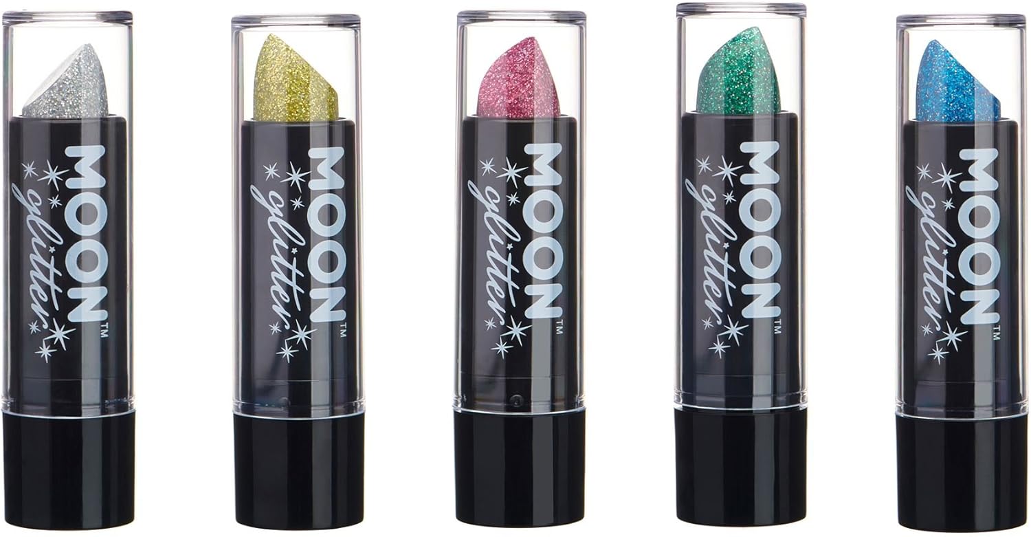 Holographic Glitter Lipstick By Moon Glitter - Set Of 5 Colours
