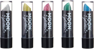 Holographic Glitter Lipstick By Moon Glitter - Set Of 5 Colours