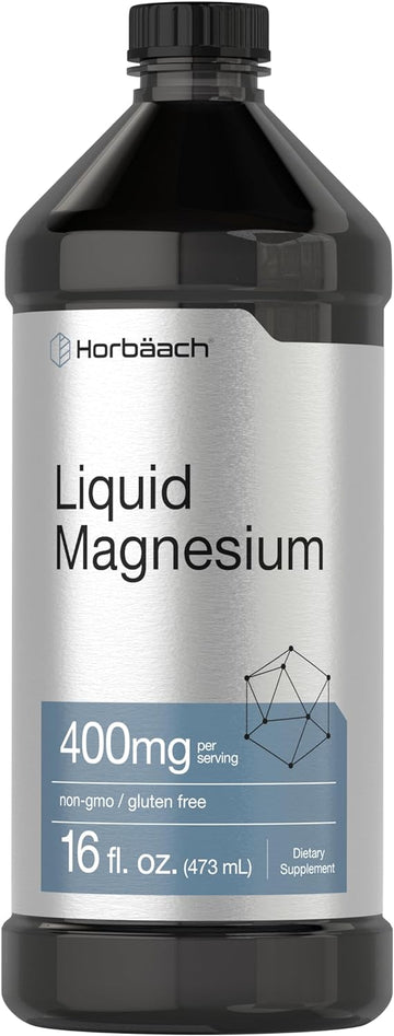 Horbäach Liquid Magnesium 400 mg | 16 oz | Vegetarian, Non-GMO & Gluten Free Supplement