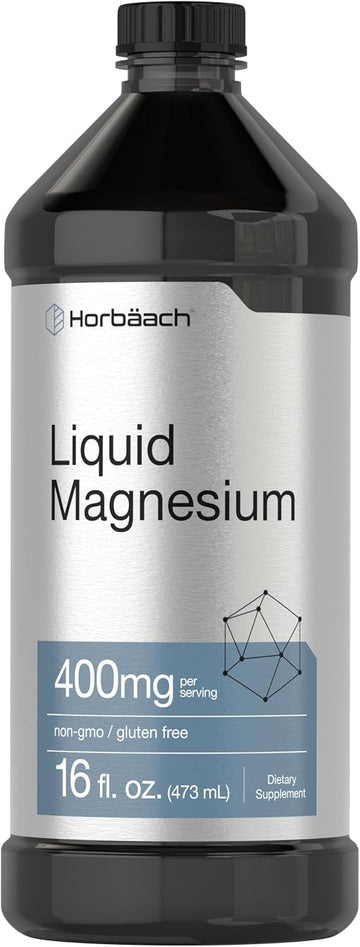 Horbäach Liquid Magnesium 400 Mg | 16 Oz | Vegetarian, Non-Gmo & Gluten Free Supplement