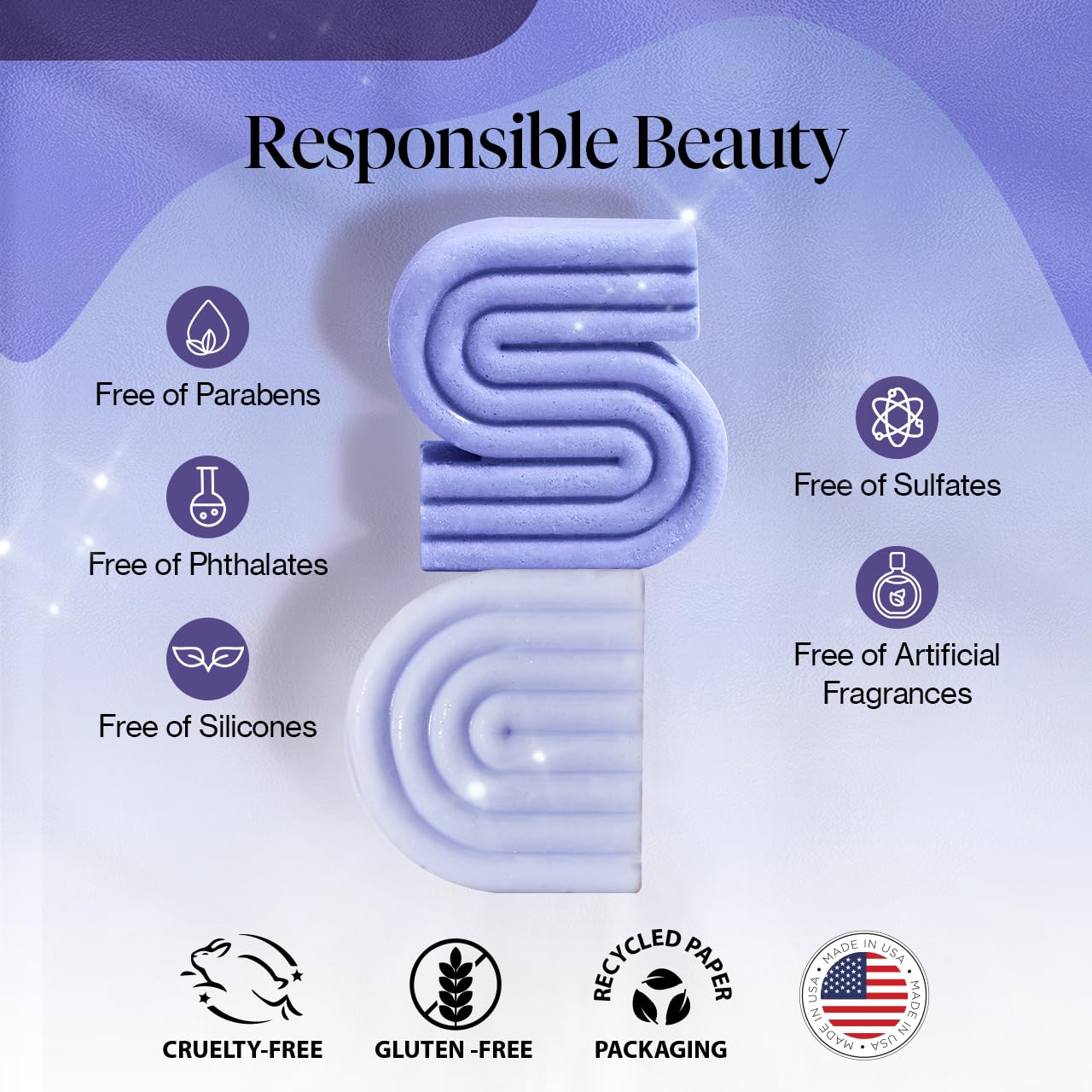 Kitsch Toning Purple Shampoo & Conditioner Bar Set For Blondes & Color Treated Hair - With Biotin For Strengthening & Neutralizing Brassy Tones - Vegan, Silicone & Sulfate Free - Made In Usa : Beauty & Personal Care