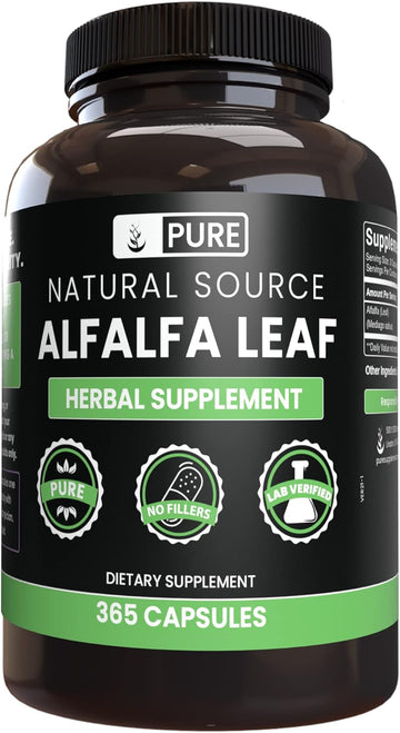 Pure Original Ingredients Alfalfa Leaf (365 Capsules) No Magnesium Or Rice Fillers, Always Pure, Lab Verified