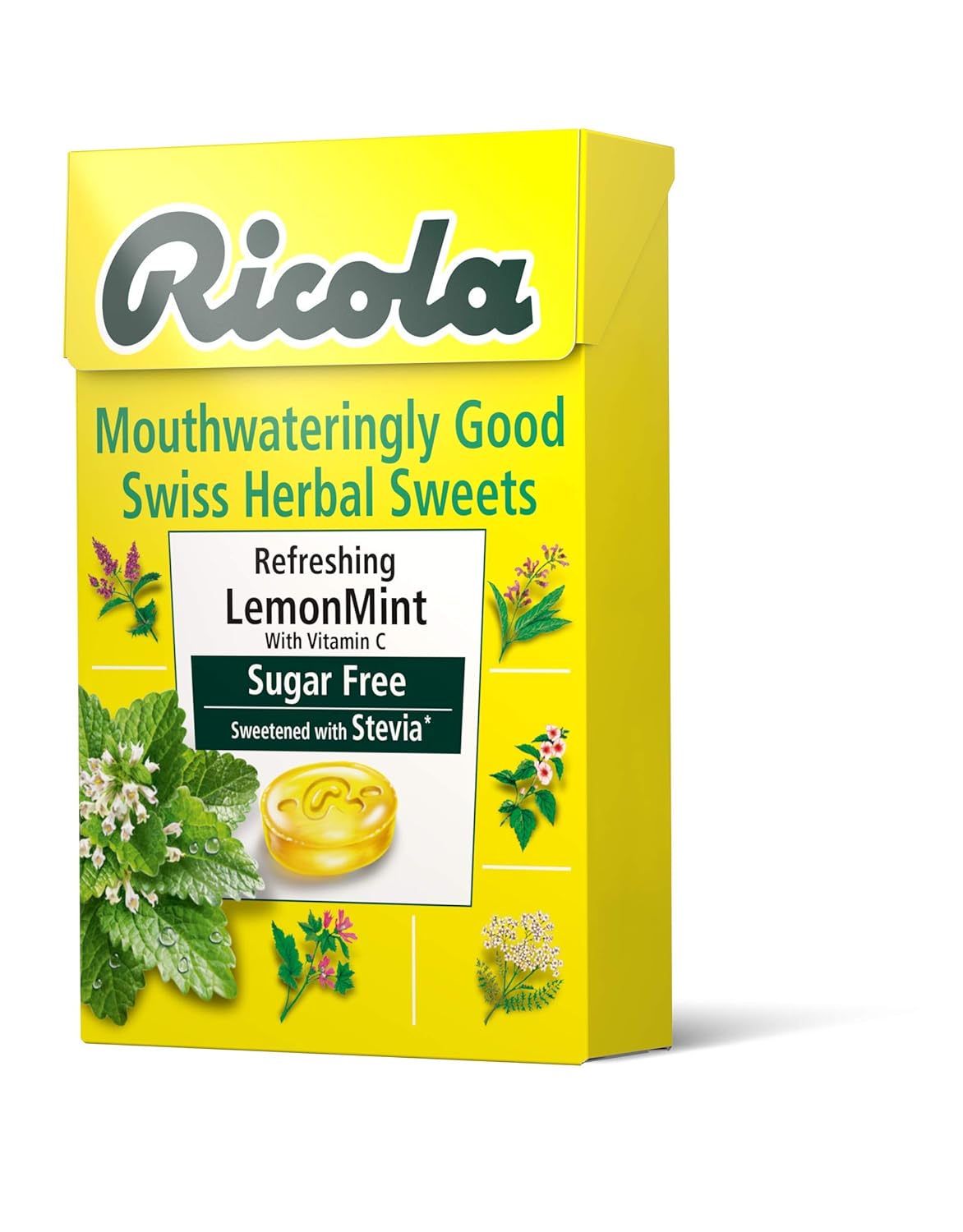 Ricola Lemon Mint Sugar Free Swiss Herbal Sweets, Herb Drops, 900 g - Pack of 20