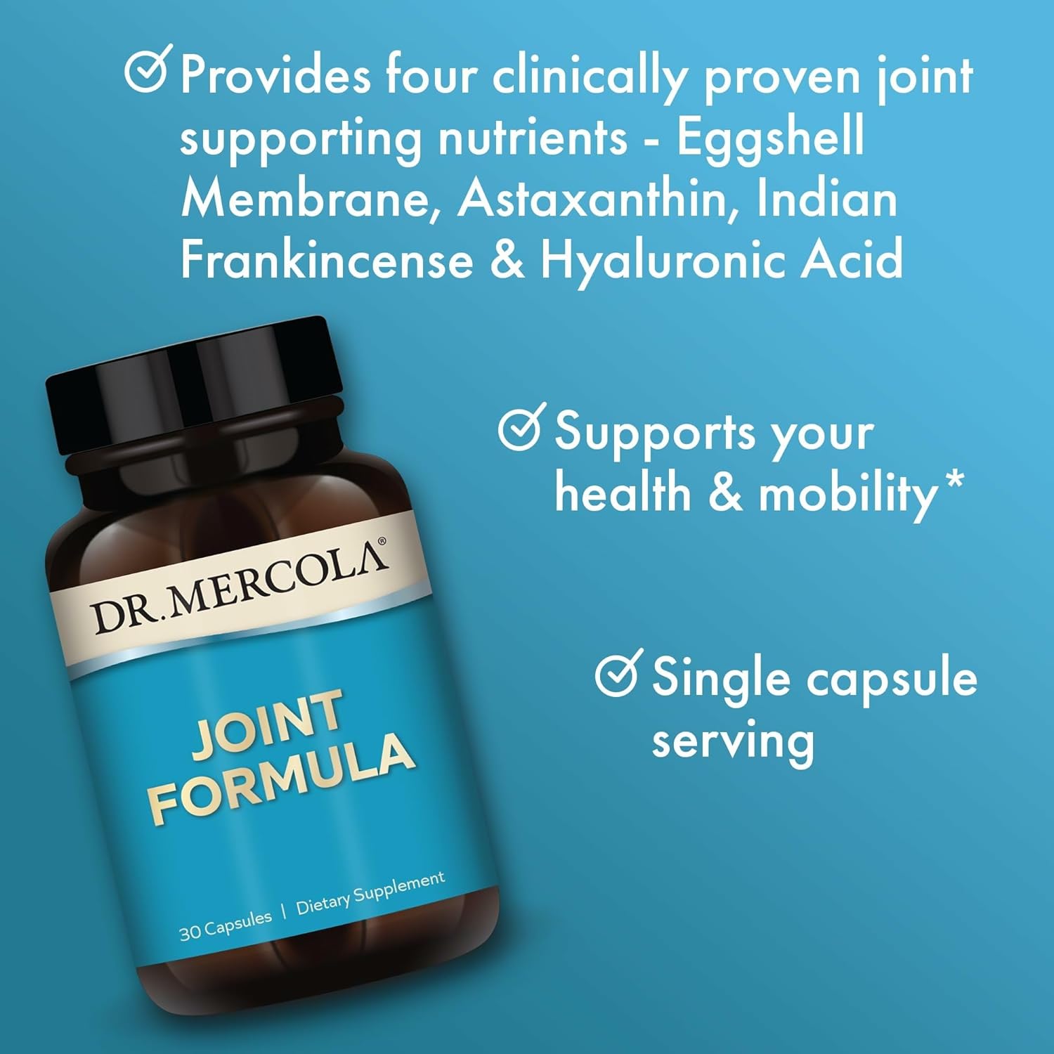 Dr. Mercola Joint Formula - Supports Joint Comfort & Mobility - From Natural Eggshell Membrane - Non-Gmo & Gluten-Free - 30 Capsules (30 Servings) : Health & Household