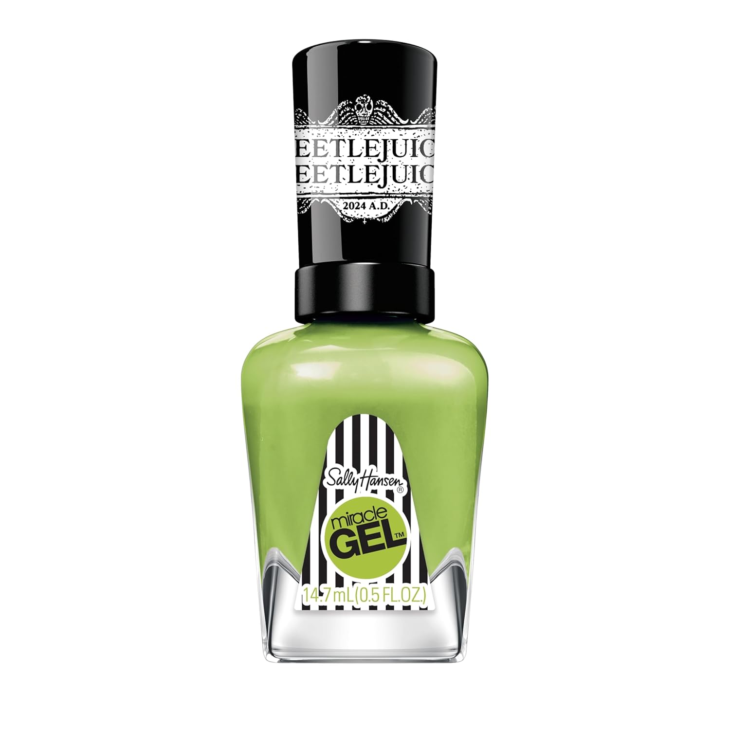 Sally Hansen Miracle Gel™, Beetlejuice Bio Exorcist, Long Lasting, Gel-Like Formula, No Uv Lamp Needed, Green Nail Polish