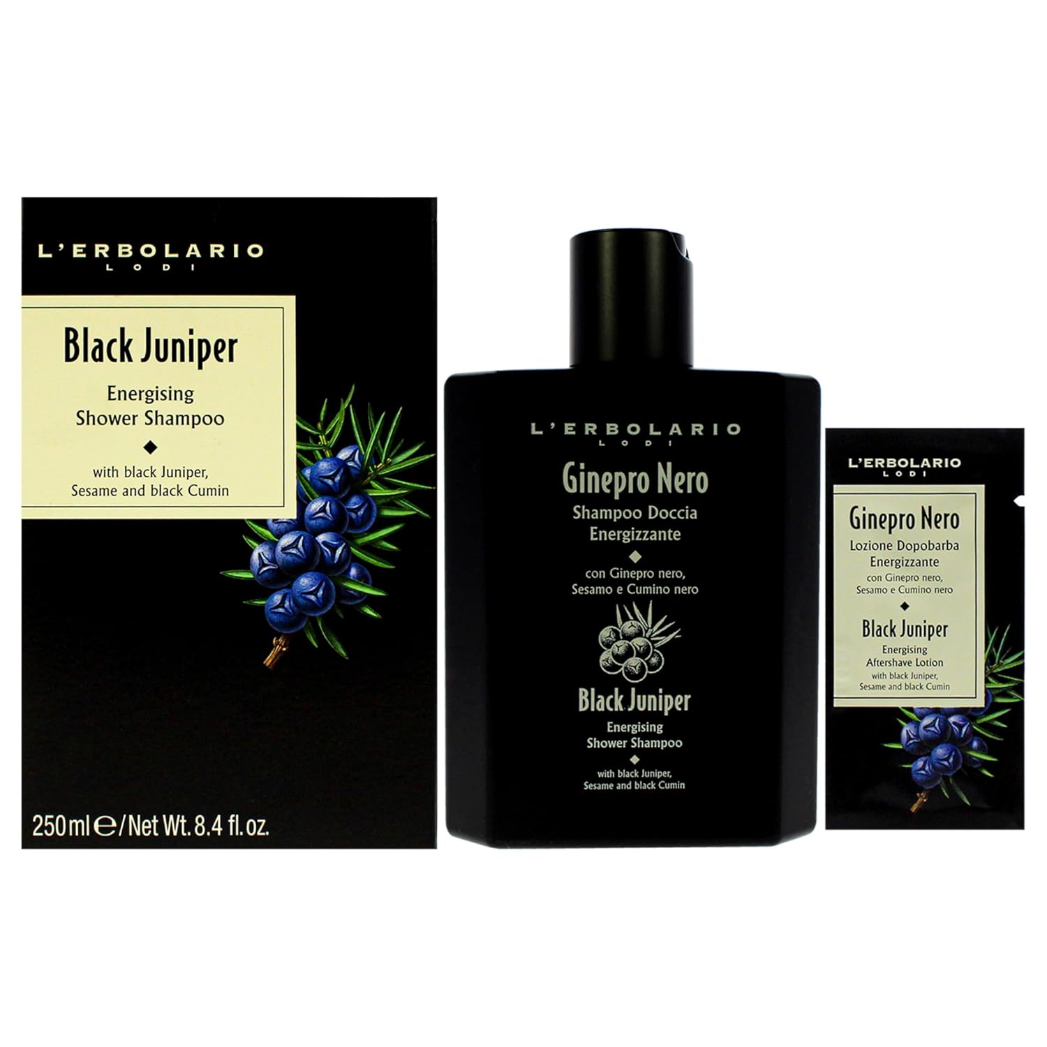 L'Erbolario Shower Shampoo - Moisturizing Body Wash And Clarifying Shampoo – Hair And Body Soap With Citrus And Woody Scent - Notes Of Ebony - 8.4 Oz