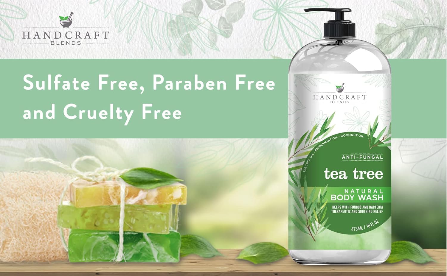 Handcraft Blends Tea Tree Oil Body Wash 16 Oz - Extra Strength Body Wash For Athletes Foot, Nail Fungus, Itchy Skin, Jock Itch, Acne And Eczema - Tea Tree Body Wash For Men & Women : Beauty & Personal Care