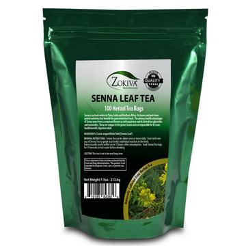 Zokiva Senna Tea - 100 Premium 2G Tea Bags For Constipation Relief And Digestive Health | 100% Natural, Herbal Laxative, Cleanser, And Digestive Support Caffeine Free